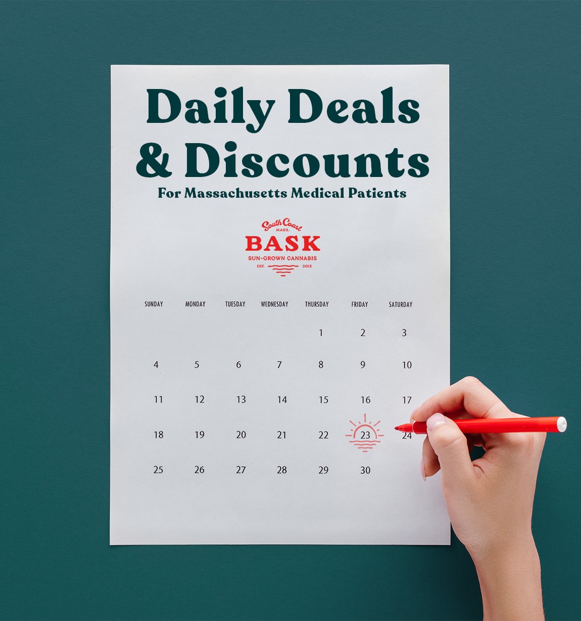 Deals-Discounts-at-Bask-Fairhaven-2 Daily Deals and Discounts title with image of Bask dispensary in Fairhaven